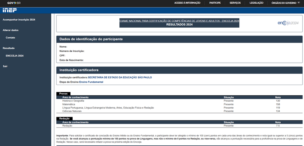 Результаты Encceja